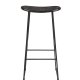 WHITE LABEL LIVING Tangle barstol, m. fodsttte - sort teaktr og stl