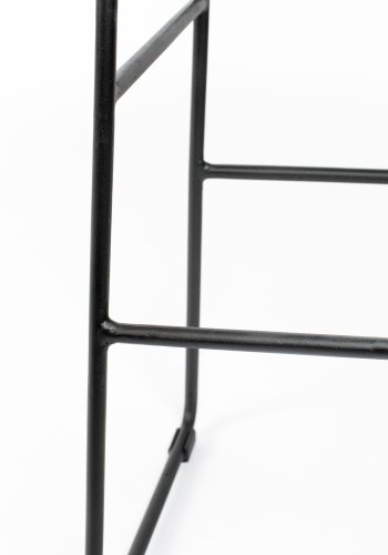 WHITE LABEL LIVING Tangle barstol, m. fodsttte - sort teaktr og stl