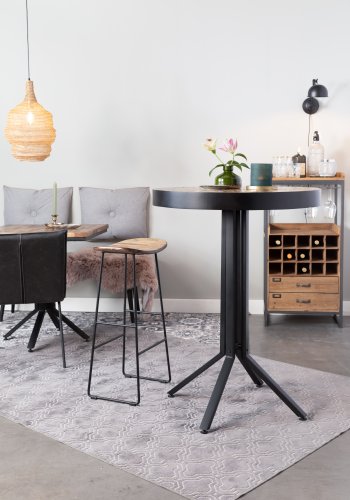 WHITE LABEL LIVING Tangle barstol, m. fodsttte - natur teaktr og stl