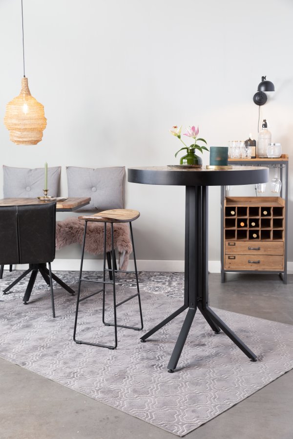 WHITE LABEL LIVING Tangle barstol, m. fodsttte - natur teaktr og stl