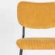 ZUIVER Benson barstol, m. rygln og fodsttte - okkergul fljl polyester/nylon og sort stl (64,5cm)