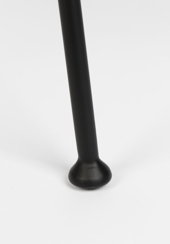 ZUIVER Benson barstol, m. rygln og fodsttte - mrkebl fljl polyester/nylon og sort stl (64,5cm)