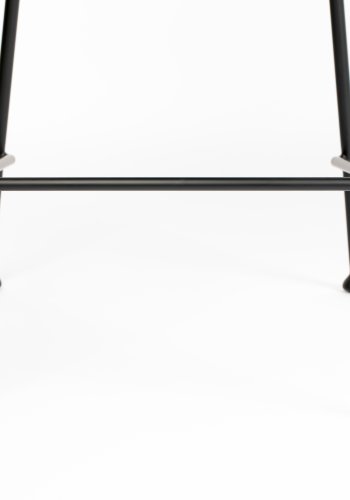 ZUIVER Benson barstol, m. rygln og fodsttte - grbl fljl polyester/nylon og sort stl (64,5cm)