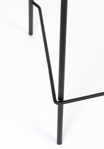 WHITE LABEL LIVING Jolien counterstol, m. rygln og fodsttte - gr polyester og sort stl