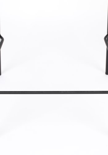 WHITE LABEL LIVING Jolien counterstol, m. rygln og fodsttte - gr polyester og sort stl