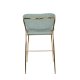 WHITE LABEL LIVING Jolien counterstol, m. rygln og fodsttte - lysegrn polyester og guld stl