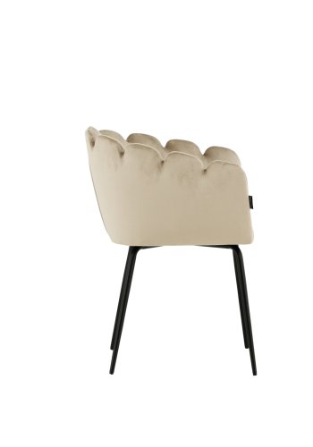 VENTURE DESIGN Limhamn spisebordsstol, m. armln - beige fljl og sort stl