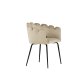 VENTURE DESIGN Limhamn spisebordsstol, m. armln - beige fljl og sort stl