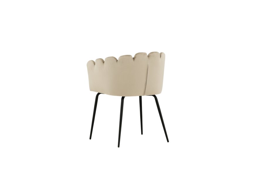 VENTURE DESIGN Limhamn spisebordsstol, m. armln - beige fljl og sort stl