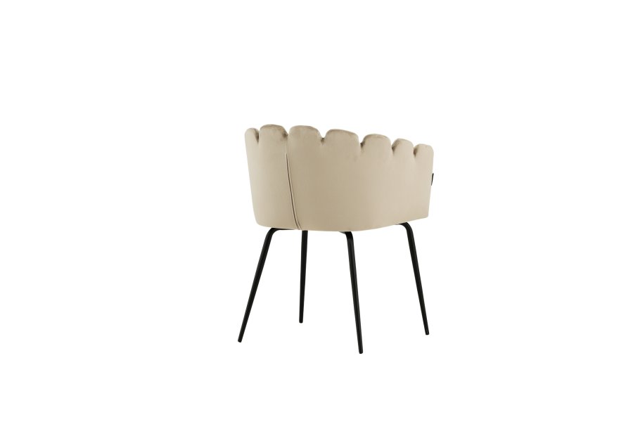 VENTURE DESIGN Limhamn spisebordsstol, m. armln - beige fljl og sort stl