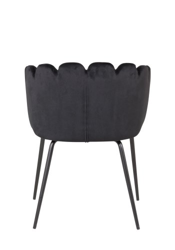 VENTURE DESIGN Limhamn spisebordsstol, m. armln - sort velour og metal