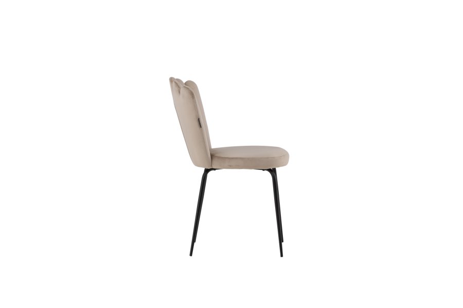 VENTURE DESIGN Limhamn spisebordsstol - beige fljl og sort stl