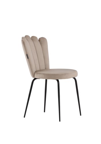 VENTURE DESIGN Limhamn spisebordsstol - beige fljl og sort stl