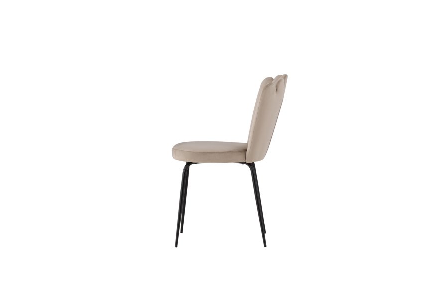 VENTURE DESIGN Limhamn spisebordsstol - beige fljl og sort stl