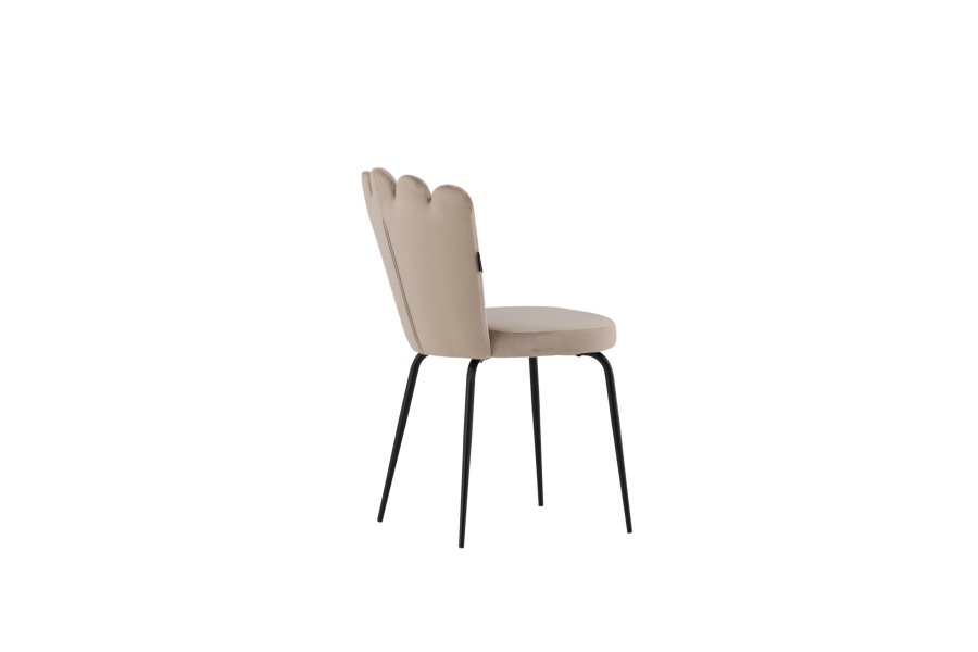 VENTURE DESIGN Limhamn spisebordsstol - beige fljl og sort stl
