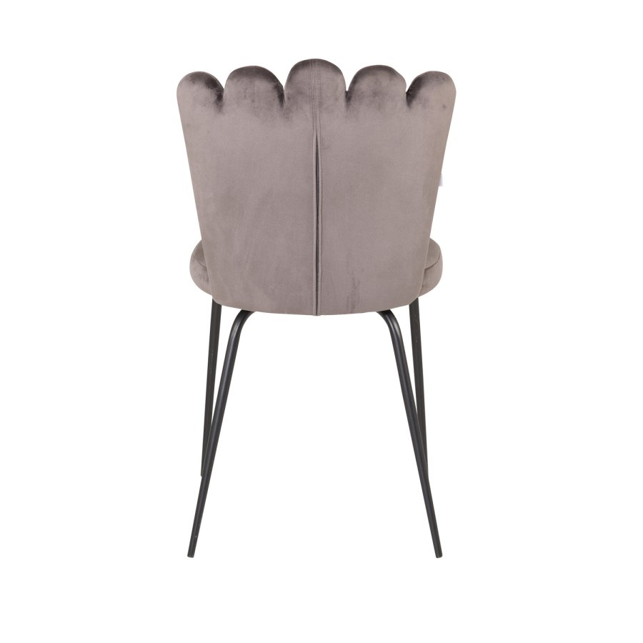 VENTURE DESIGN Limhamn spisebordsstol - gr velour og sort metal