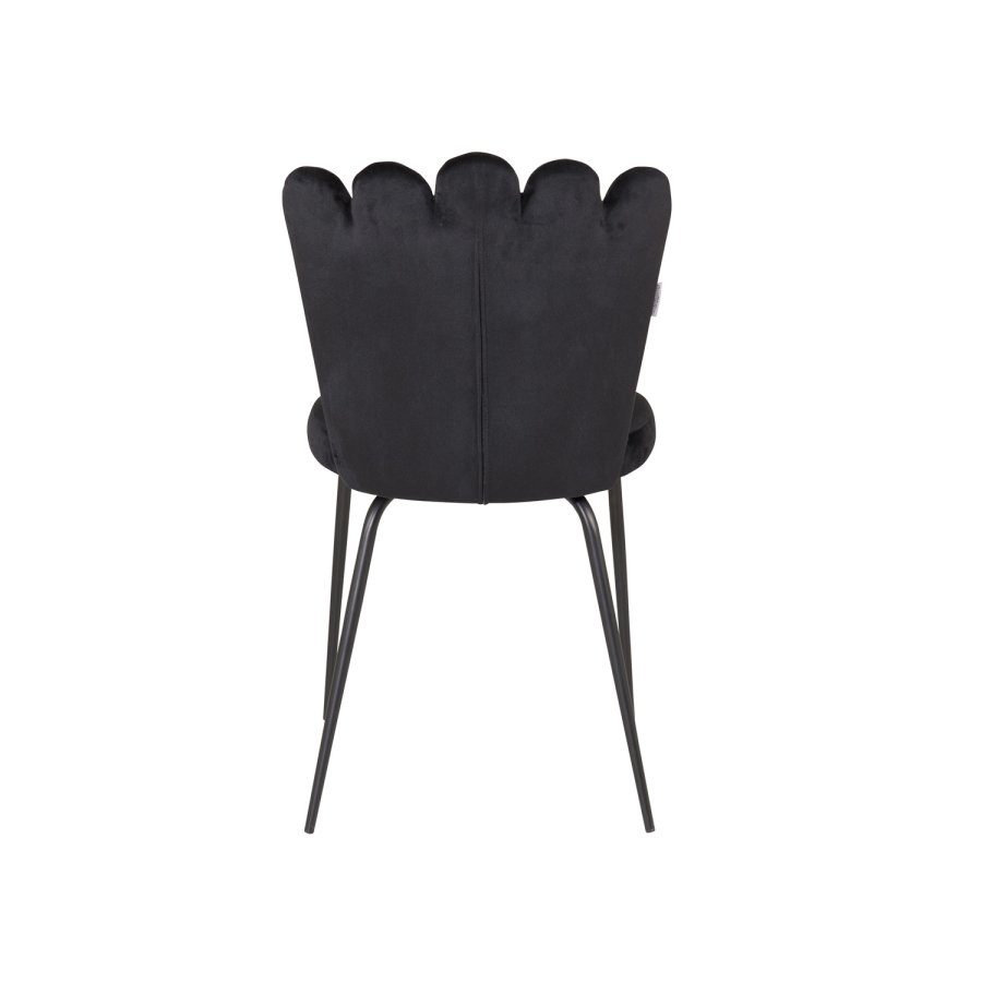 VENTURE DESIGN Limhamn spisebordsstol - sort velour og sort metal