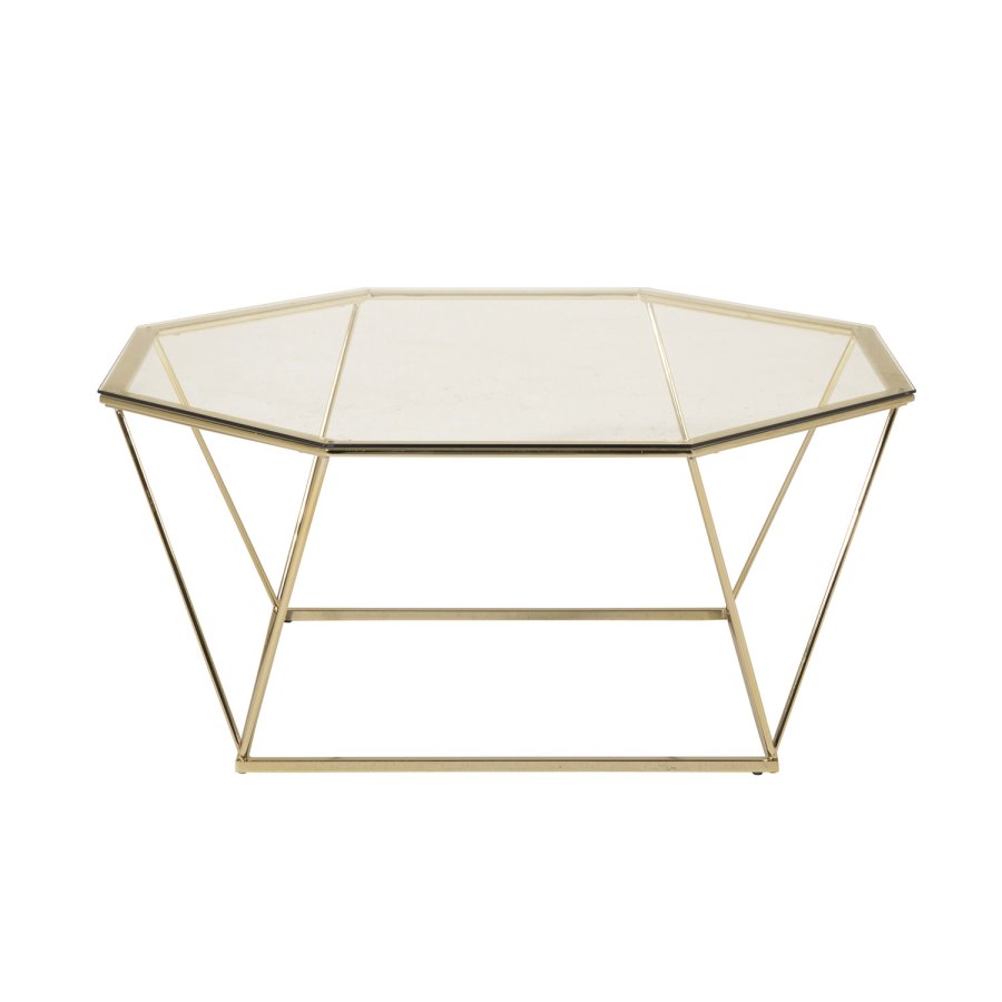 VENTURE DESIGN Österlen sofabord - rgfarvet glas og messing metal (100)