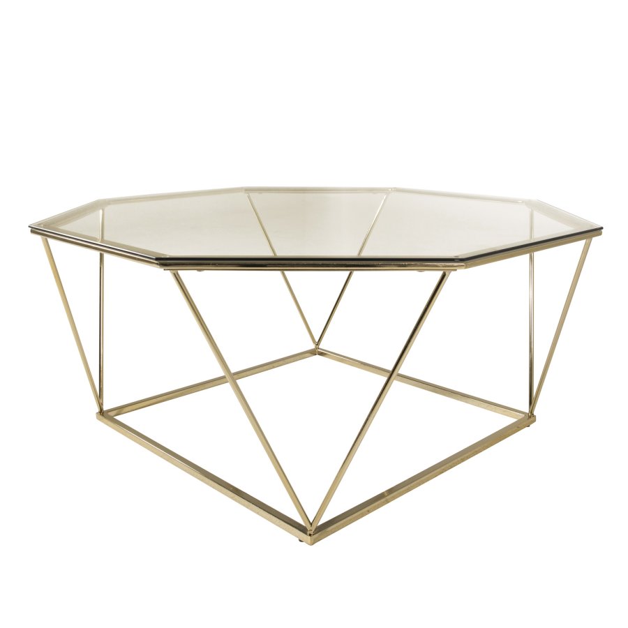 VENTURE DESIGN Österlen sofabord - rgfarvet glas og messing metal (100)