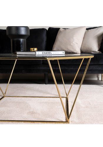 VENTURE DESIGN Österlen sofabord - rgfarvet glas og messing metal (100)