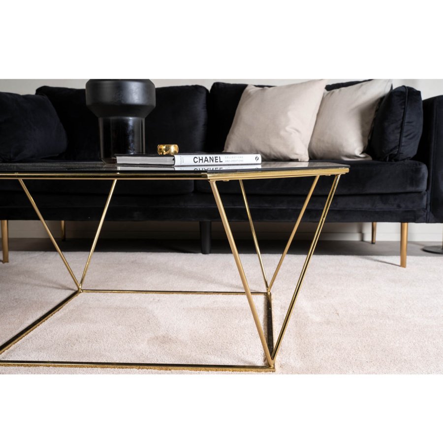 VENTURE DESIGN Österlen sofabord - rgfarvet glas og messing metal (100)