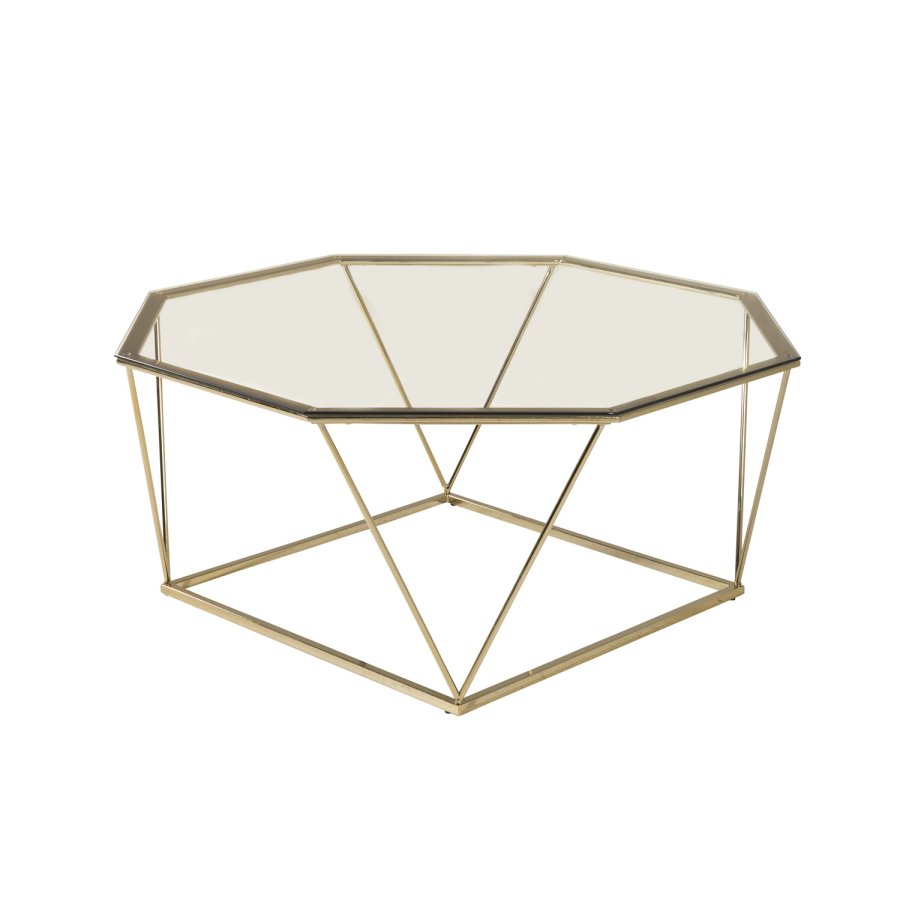 VENTURE DESIGN Österlen sofabord - rgfarvet glas og messing metal (100)