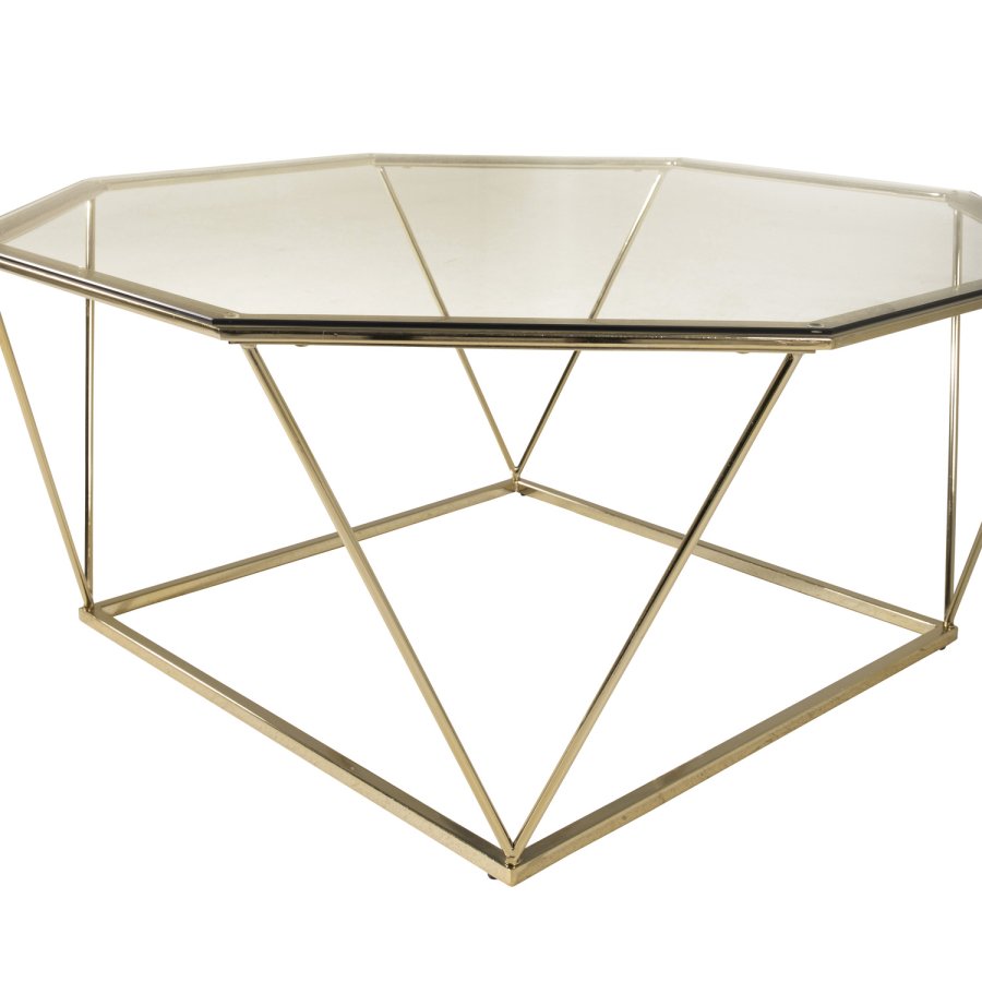 VENTURE DESIGN Österlen sofabord - rgfarvet glas og messing metal (100)