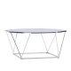 VENTURE DESIGN Österlen sofabord, ottekantet - klar glas og slv krom stl (100)