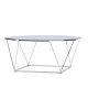 VENTURE DESIGN Österlen sofabord, ottekantet - klar glas og slv krom stl (100)