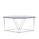 VENTURE DESIGN Österlen sofabord, ottekantet - klar glas og slv krom stl (100)
