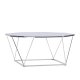 VENTURE DESIGN Österlen sofabord, ottekantet - klar glas og slv krom stl (100)