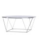 VENTURE DESIGN Österlen sofabord, ottekantet - klar glas og slv krom stl (100)