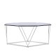 VENTURE DESIGN Österlen sofabord, ottekantet - klar glas og slv krom stl (100)