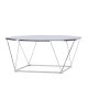 VENTURE DESIGN Österlen sofabord, ottekantet - klar glas og slv krom stl (100)
