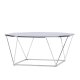 VENTURE DESIGN Österlen sofabord, ottekantet - klar glas og slv krom stl (100)