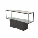 VENTURE DESIGN Maglehem konsolbord, m. hylde - gr glas og sort metal (30x35)