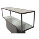 VENTURE DESIGN Maglehem konsolbord, m. hylde - gr glas og sort metal (30x35)