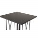 VENTURE DESIGN Stone sidebord, kvadratisk - sort kunstig sten og sort metal (40x40)