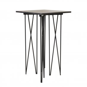 VENTURE DESIGN Stone sidebord, kvadratisk - sort kunstig sten og sort metal (40x40)