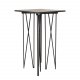 VENTURE DESIGN Stone sidebord, kvadratisk - sort kunstig sten og sort metal (40x40)