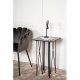VENTURE DESIGN Stone sidebord, kvadratisk - sort kunstig sten og sort metal (40x40)