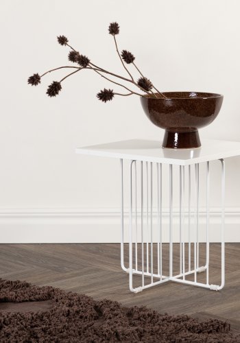 VENTURE DESIGN Dayton sofabord, kvadratisk - hvid MDF og hvid stl (40x40)