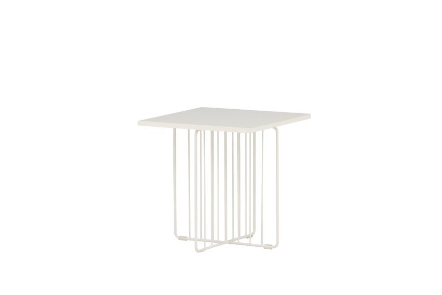 VENTURE DESIGN Dayton sofabord, kvadratisk - hvid MDF og hvid stl (40x40)