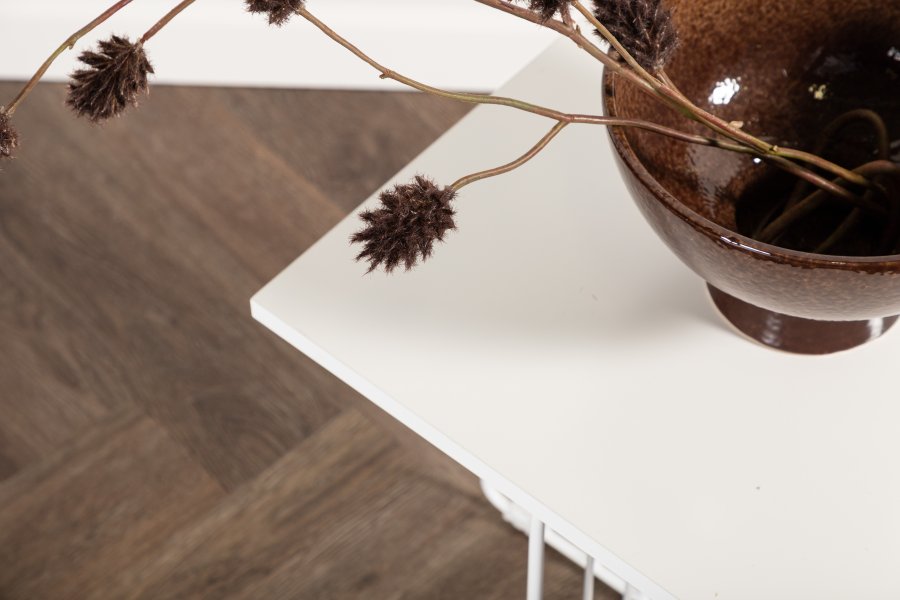 VENTURE DESIGN Dayton sofabord, kvadratisk - hvid MDF og hvid stl (40x40)