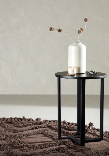 VENTURE DESIGN Lawton sofabord, rund - sort MDF og sort stl (40)