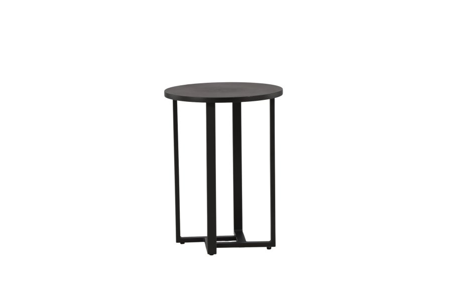 VENTURE DESIGN Lawton sofabord, rund - sort MDF og sort stl (40)