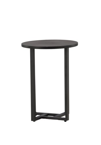 VENTURE DESIGN Lawton sofabord, rund - sort MDF og sort stl (40)