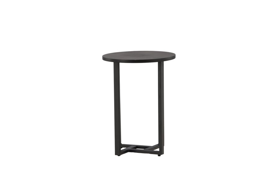 VENTURE DESIGN Lawton sofabord, rund - sort MDF og sort stl (40)