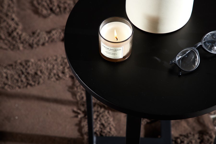 VENTURE DESIGN Lawton sofabord, rund - sort MDF og sort stl (40)