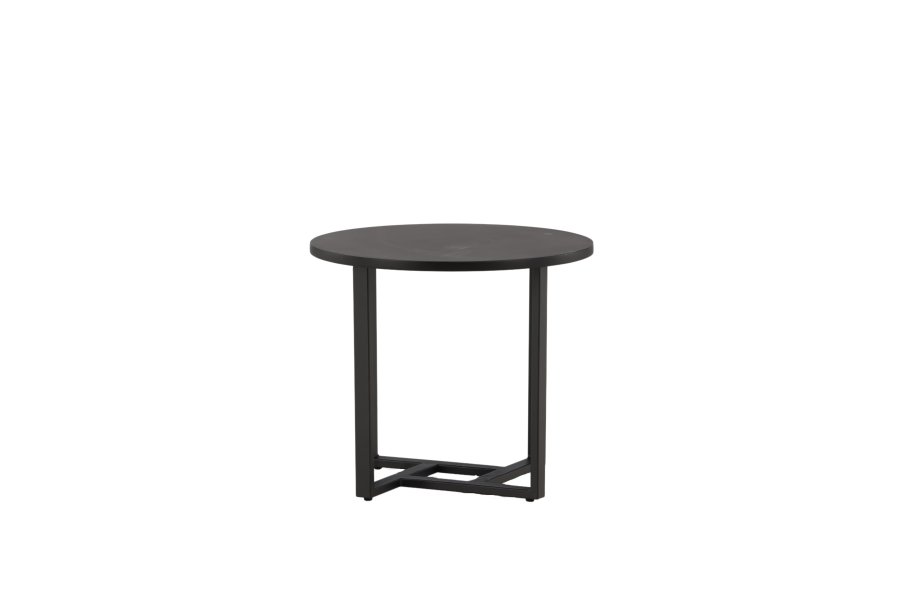 VENTURE DESIGN Lawton sofabord, rund - sort MDF og sort stl (50)